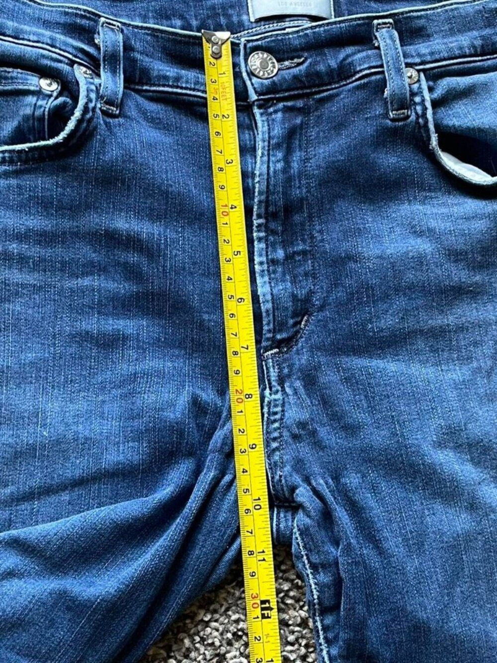 Agolde Blue Denim Straight Leg High Waisted Jeans Size 30 Distressed Feminine - Picture 4 of 7